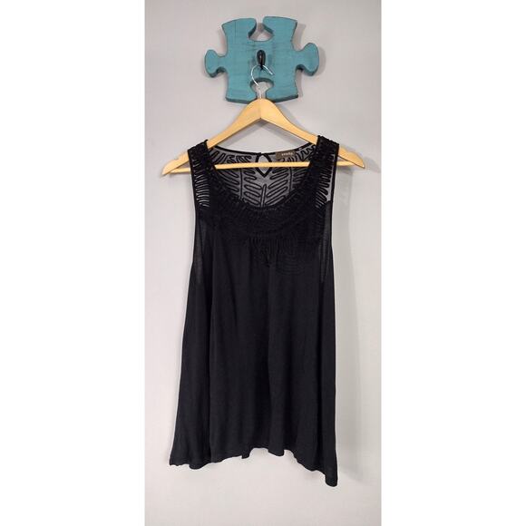 Crosby womens black sleeveless minimalist blouse top XL gothcore demure - Picture 1 of 11